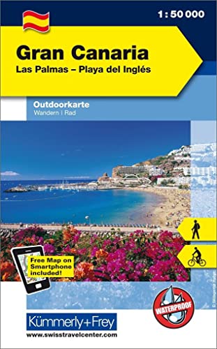 Gran Canaria Las Palmas - Playa del Inglés: Outdoorkarte Spanien, 1:50 000 Wandern, Rad Free Map on Smartphone included: Free Download mit HKF Maps App (Kümmerly+Frey Outdoorkarte Spanien) von Kmmerly und Frey